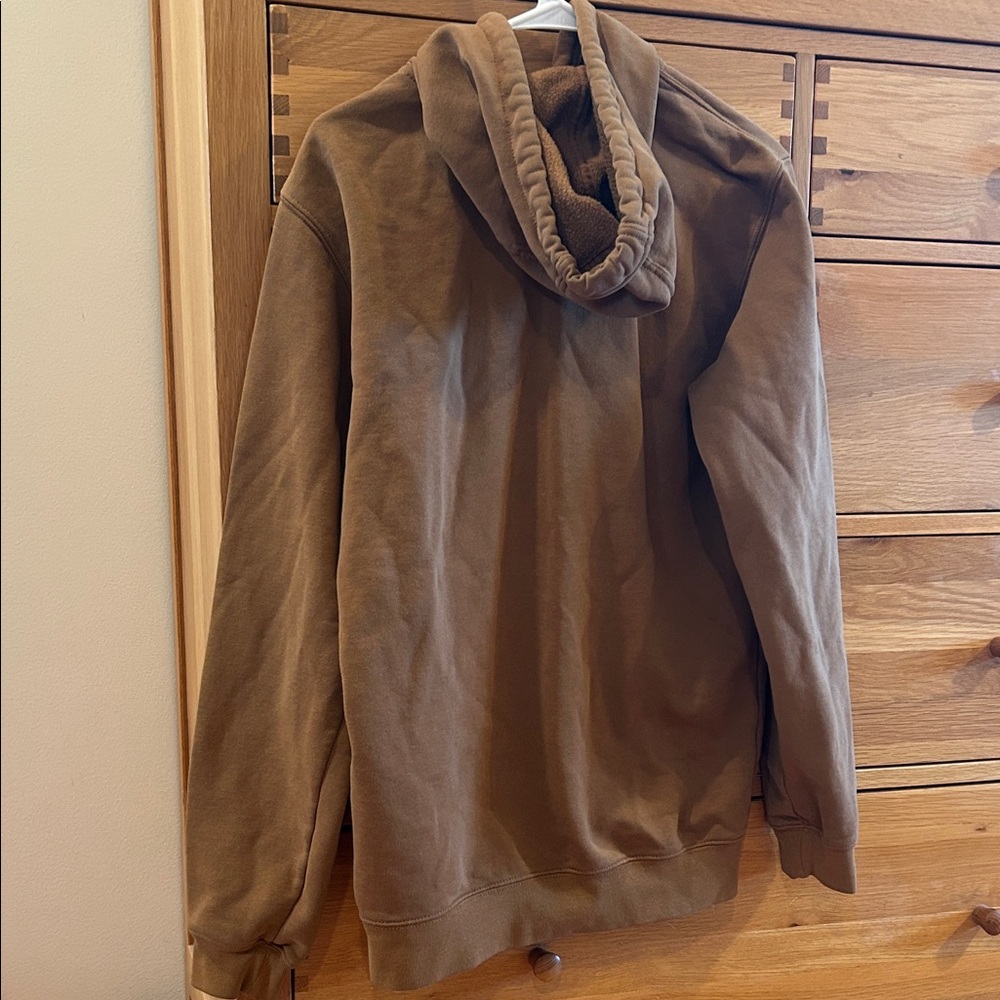 Carhartt Tan Hoodie with Sleeve Logo - Picture 2 of 3